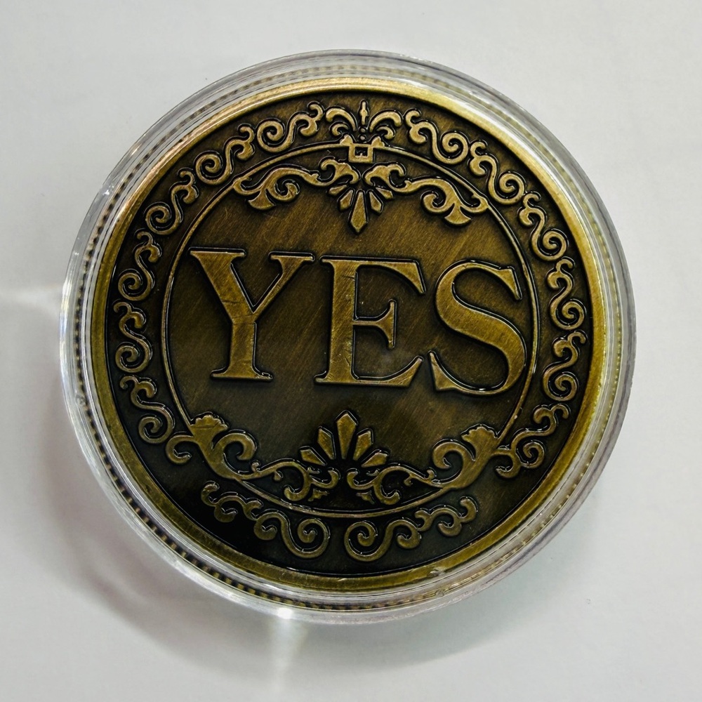 Yes / No Decision Coin – Antique Bronze Novelty Token – Flip for Answers